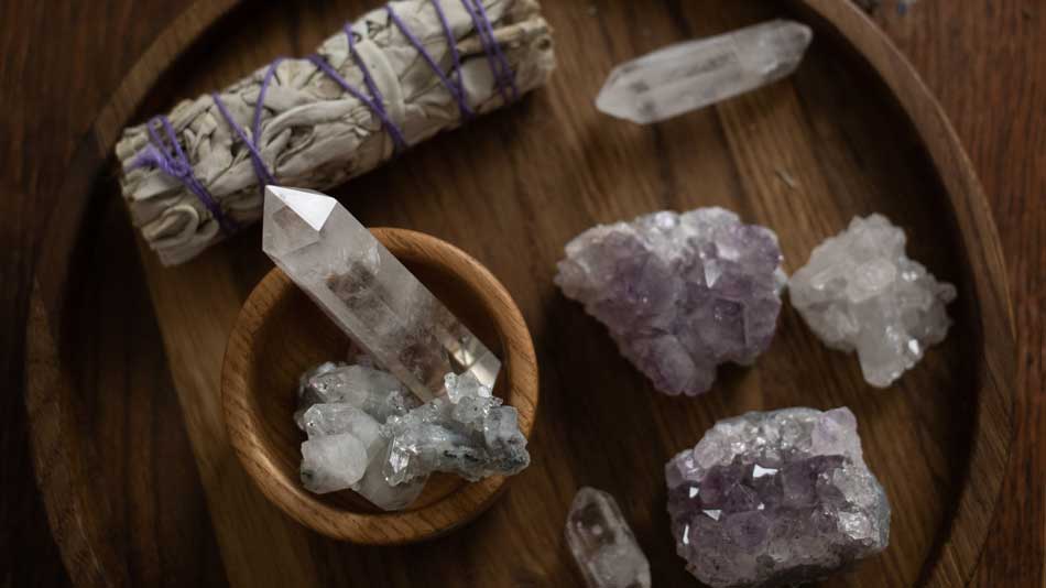 Quartz and Amethyst crystals