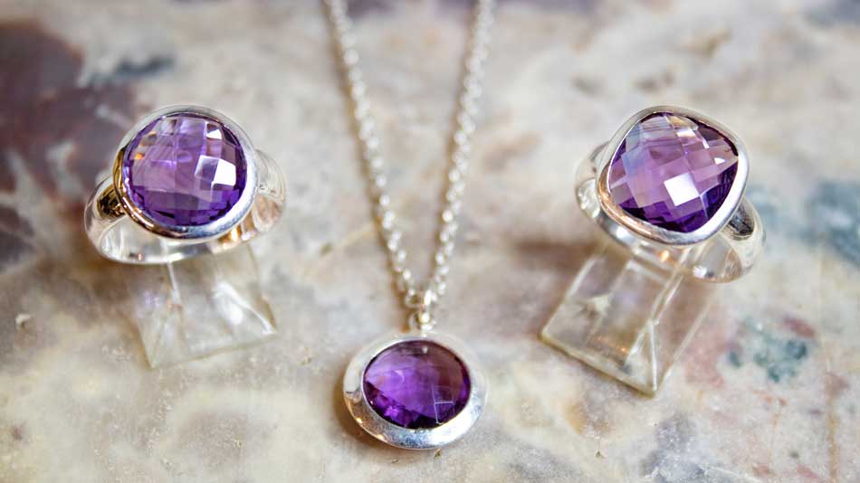 Amethyst crystal jewelry