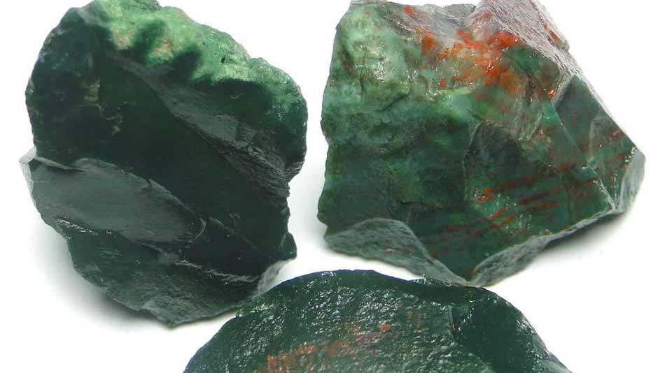 Raw Bloodstone crystals