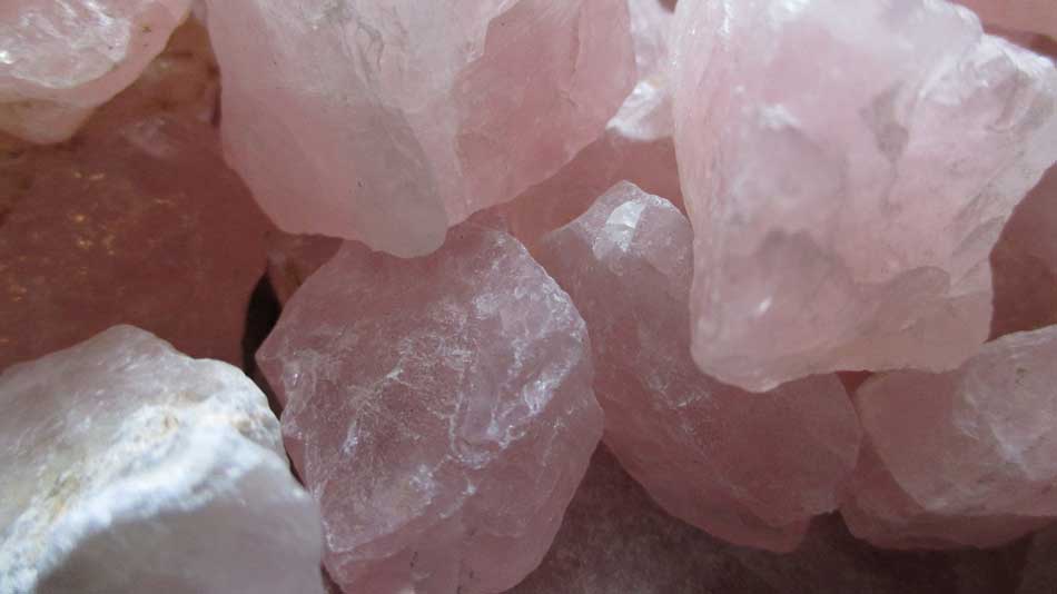 Raw Rose Quartz crystals