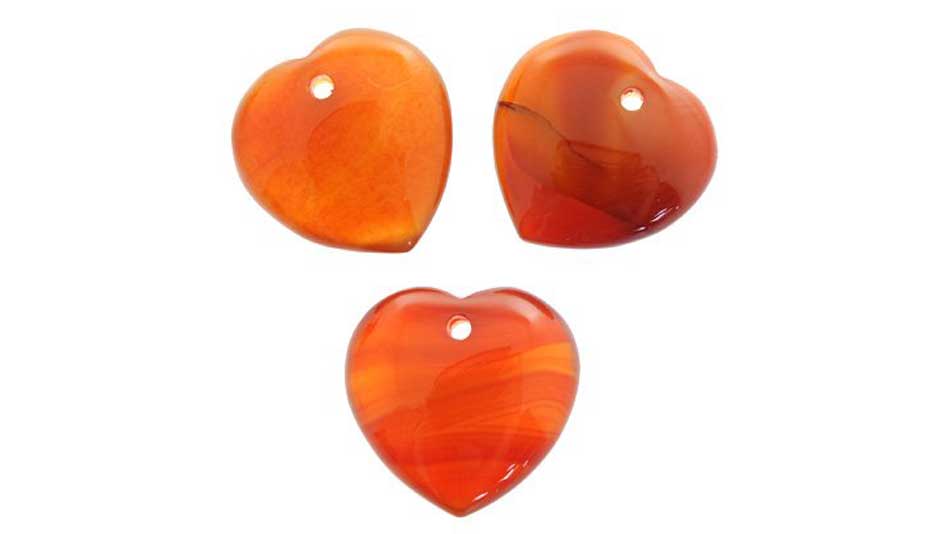 Carnelian crystal hearts